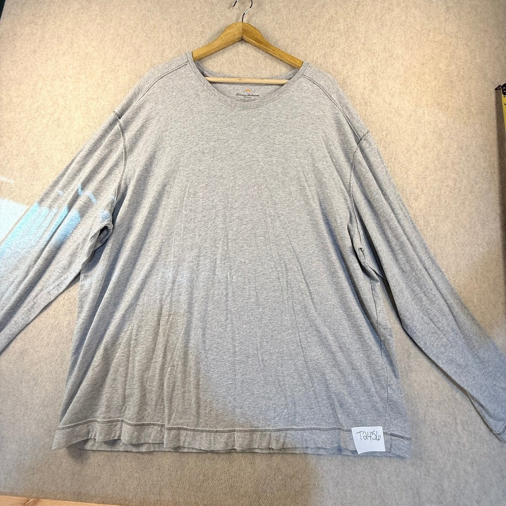 Tommy Bahama Jeans Mens XXL Heather Grey Cotton Long Sleeve T-Shirt